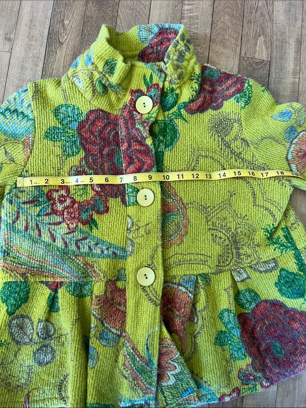 Yellow Floral Jacket with Ruffle Detail - Picture 9 of 10